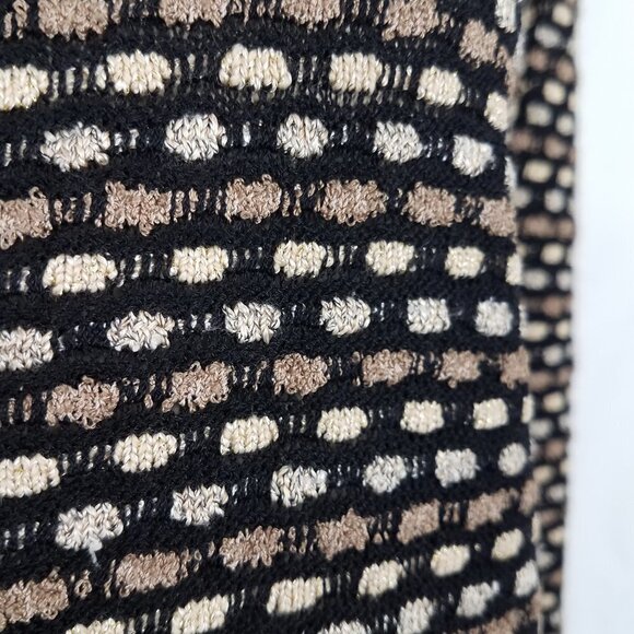 St. John Collection black tan gold buttons cardigan jacket ladies size 12 - Picture 4 of 9